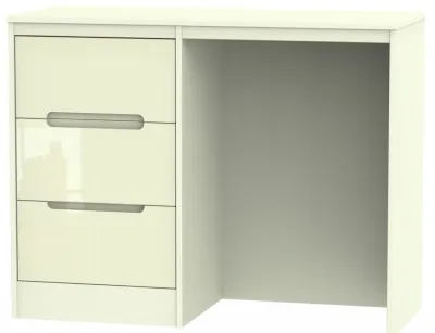 Monaco 3 Drawer Single Dressing Table - Cream