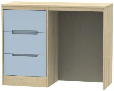 Monaco 3 Drawer Single Dressing Table - Denim, Oak