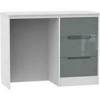 Monaco 3 Drawer Single Dressing Table - Grey, White