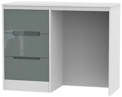 Monaco 3 Drawer Single Dressing Table - Grey, White