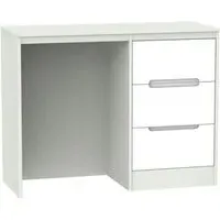 Monaco 3 Drawer Single Dressing Table - White, Cashmere