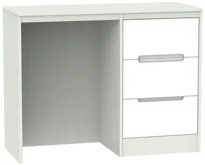 Monaco 3 Drawer Single Dressing Table - White, Cashmere