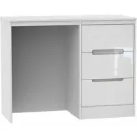 Monaco 3 Drawer Single Dressing Table - White Gloss
