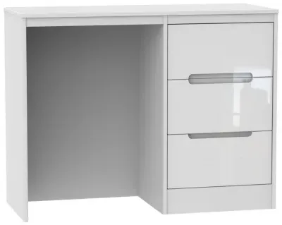 Monaco 3 Drawer Single Dressing Table - White Gloss