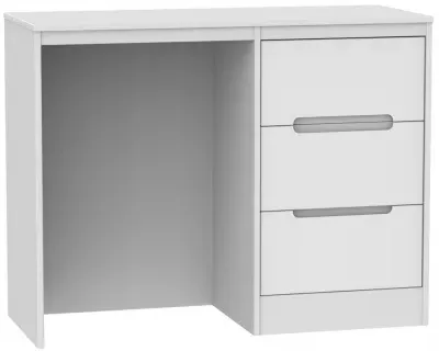 Monaco 3 Drawer Single Dressing Table - White