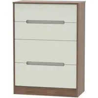 Monaco 4 Drawer Deep Chest - Cashmere, Carini Walnut