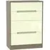 Monaco 4 Drawer Deep Chest - Cream Gloss, Toronto Walnut