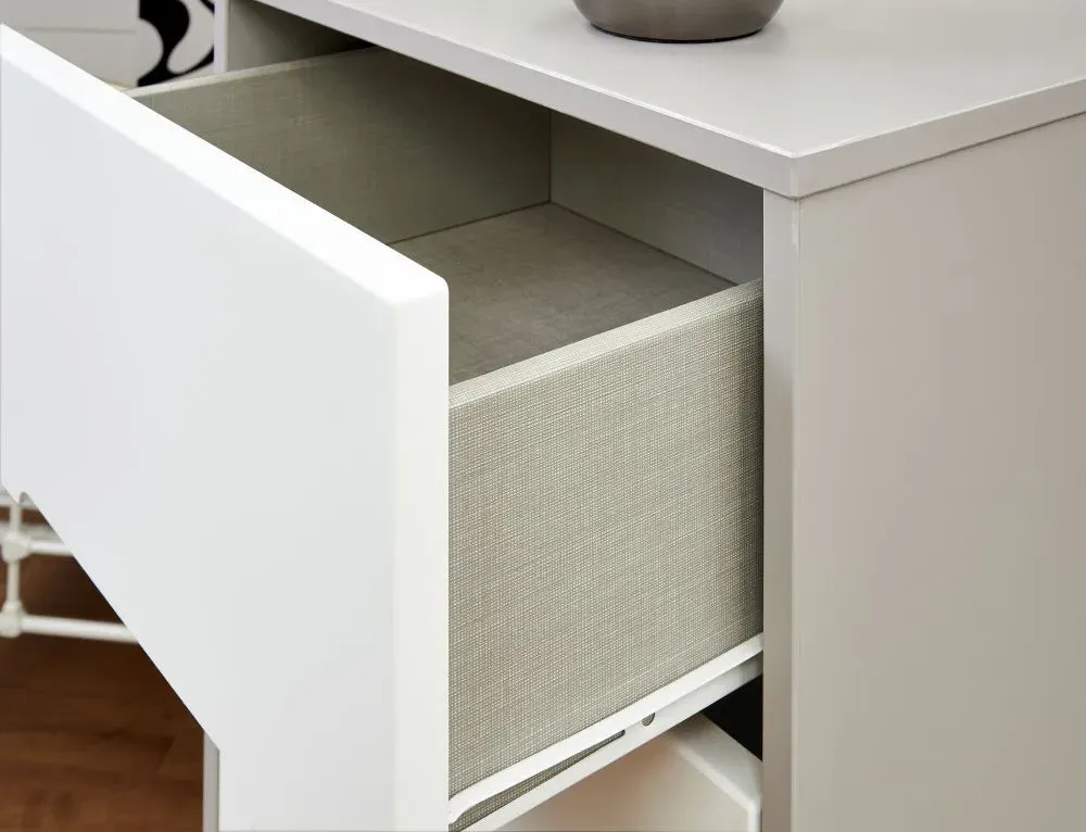 Monaco 4 Drawer Deep Chest - White, Cashmere