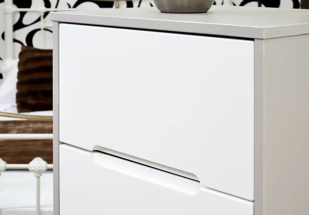 Monaco 4 Drawer Deep Chest - White, Cashmere