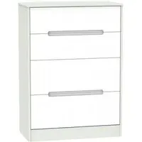 Monaco 4 Drawer Deep Chest - White, Cashmere