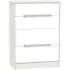 Monaco 4 Drawer Deep Chest - White, Cashmere