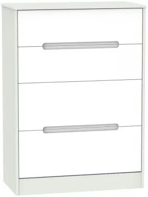 Monaco 4 Drawer Deep Chest - White, Cashmere image