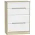 Monaco 4 Drawer Deep Chest - White Matt, Oak Effect