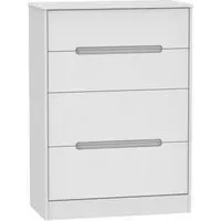 Monaco 4 Drawer Deep Chest - White