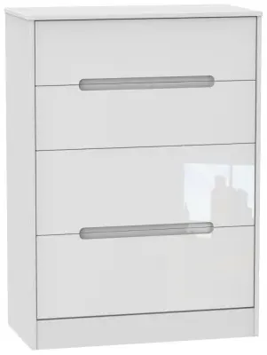 Monaco 4 Drawer Deep Chest - White image