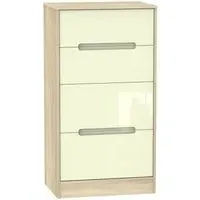 Monaco 4-Drawer Deep Midi Chest - Cream, Oak