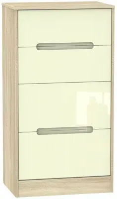 Monaco 4-Drawer Deep Midi Chest - Cream, Oak