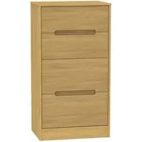 Monaco 4-Drawer Deep Midi Chest - Oak
