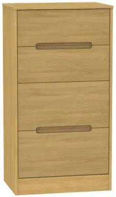 Monaco 4-Drawer Deep Midi Chest - Oak