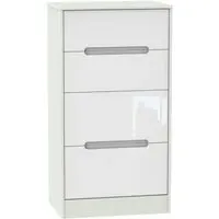 Monaco 4 Drawer Deep Midi Chest - White, Cashmere