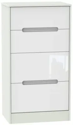 Monaco 4 Drawer Deep Midi Chest - White, Cashmere