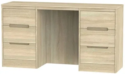 Monaco 6 Drawer Double Dressing Table - Bardolino Oak image