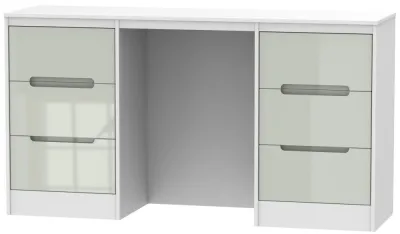 Monaco 6 Drawer Double Dressing Table - Cashmere, White