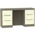 Monaco 6 Drawer Double Dressing Table - Cream, Toronto Walnut