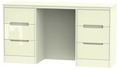 Monaco 6 Drawer Double Dressing Table - Cream