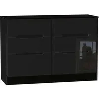 Monaco 6 Drawer Midi Chest - Black