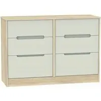 Monaco 6 Drawer Midi Chest - Cashmere, Oak