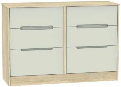 Monaco 6 Drawer Midi Chest - Cashmere, Oak