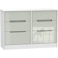 Monaco 6 Drawer Midi Chest - Cashmere, White