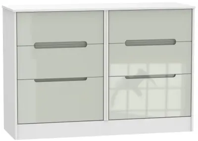 Monaco 6 Drawer Midi Chest - Cashmere, White