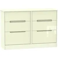 Monaco 6 Drawer Midi Chest - Cream
