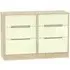 Monaco 6 Drawer Midi Chest - Cream, Oak Effect