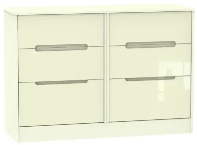 Monaco 6 Drawer Midi Chest - Cream