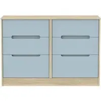 Monaco 6 Drawer Midi Chest - Denim, Oak