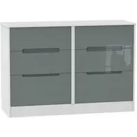 Monaco 6 Drawer Midi Chest - Grey, White