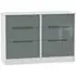 Monaco 6 Drawer Midi Chest - Grey, White