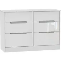 Monaco 6 Drawer Midi Chest - White