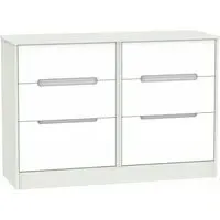 Monaco 6 Drawer Midi Chest - White, Cashmere
