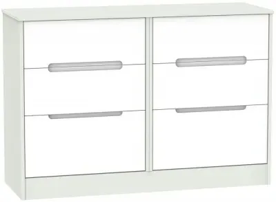 Monaco 6 Drawer Midi Chest - White, Cashmere image