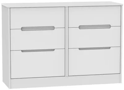 Monaco 6 Drawer Midi Chest - White image