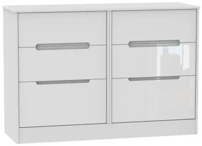 Monaco 6 Drawer Midi Chest - White image
