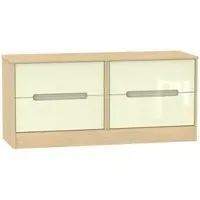 Monaco Bed Box with Storage - Cream, Oak