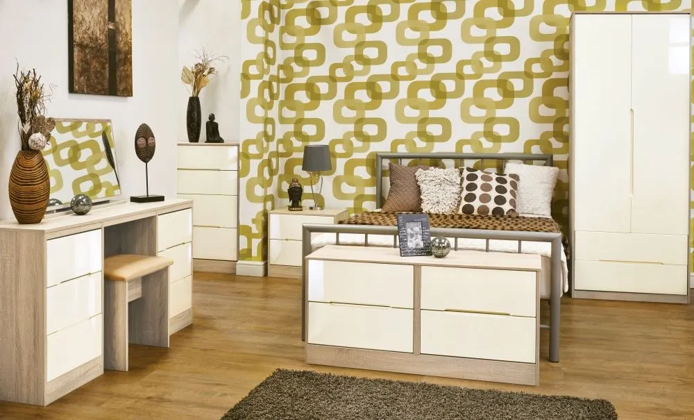 Monaco Bed Box with Storage - Cream, Oak