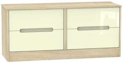 Monaco Bed Box with Storage - Cream, Oak