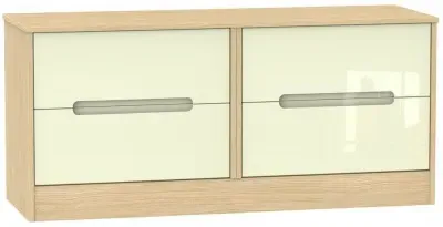 Monaco Bed Box with Storage - Cream, Oak