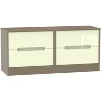 Monaco Bed Box with Storage - Cream, Walnut